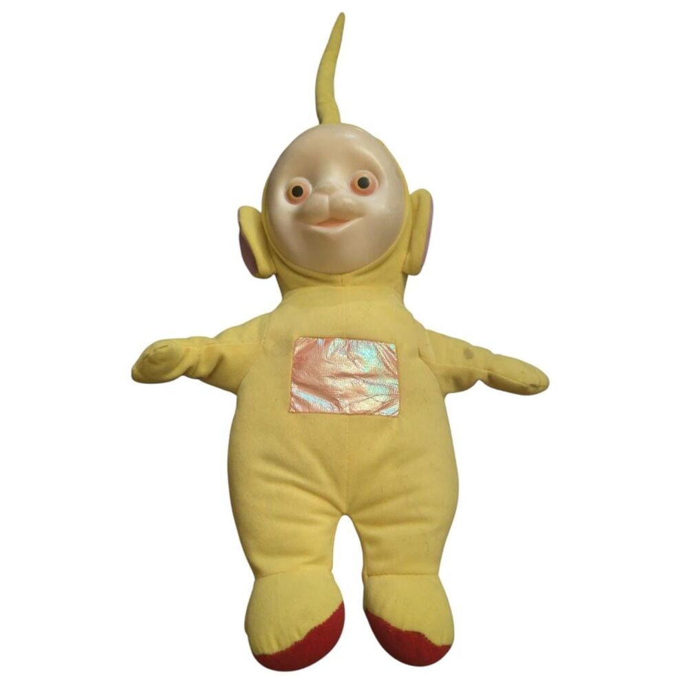 Playskool Teletubbies Laa-Laa Yellow Plush Vinyl Face 15" Stuffed Doll (1998)